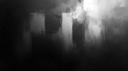 Abstract black background with textured paint strokes creating the effect of volume and dynamics in a minimalist style.
