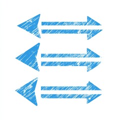 Blue arrows, isolated on a white background