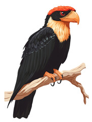 Obraz premium Bird, Southern Caracara, Amazon, Forest, Pantanal, Amazon Rainforest, Nature, Art, Image with Transparent Background PNG, for Stickers, T-Shirt Print, Cap, Mug, Flip Flops, Mousepad, Transparent PNG