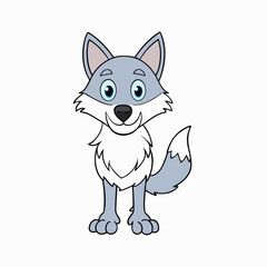 cartoon wolf isolated on white