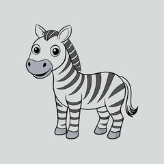 zebra cartoon isolated on white