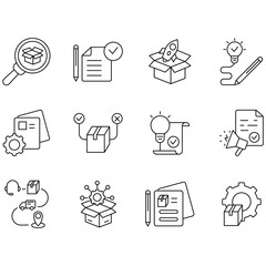 Product development icons set. Set of editable stroke icons.Set of Product development