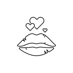 Outline Lips with Heart icon