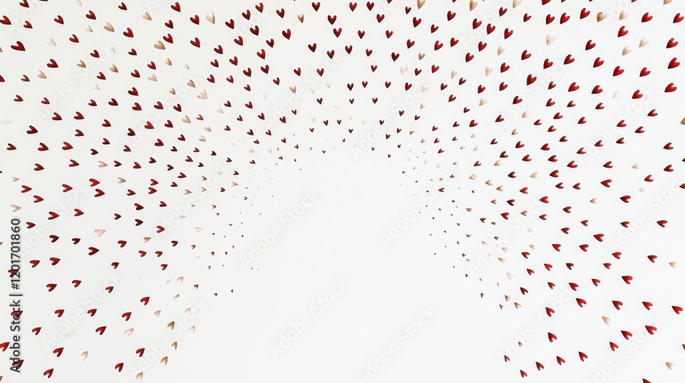 Poster abstract symmetrical triangle pattern in red and beige on white background