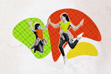 Composite trend artwork image photo collage of silhouette parenthood family mother father sit together kids siblings girl boy school age