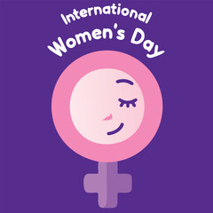 Illustration depicting International Women's Day with a creative feminine symbol and celebratory style, radiating empowerment and unity.