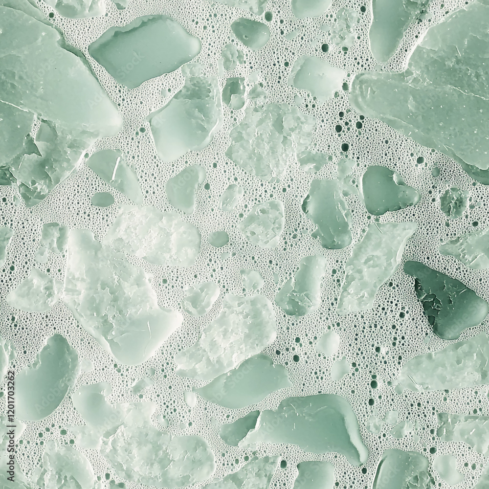 Poster aqua pebble texture with organic patterns and bubbly details