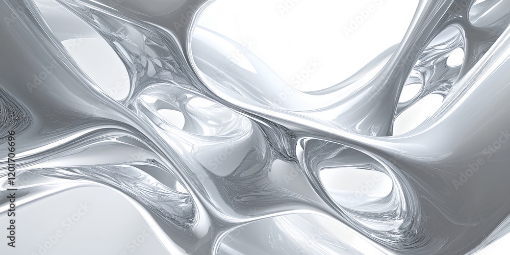 Aufkleber abstract clear glossy shapes with fluid motion in smooth, flowing design
