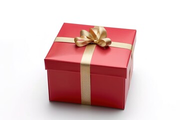 Gift box on white background. Perfect gift package for Birthday, Christmas, Valentine's Day, Wedding, Holiday, New Year, Party. To guests, family, friends, valentine.