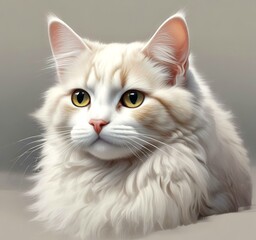 Fototapeta premium Illustration of fluffy cat.