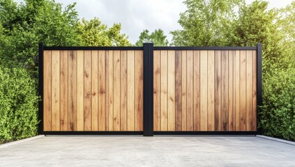 Wooden gate installation backyard image outdoor eye level home security