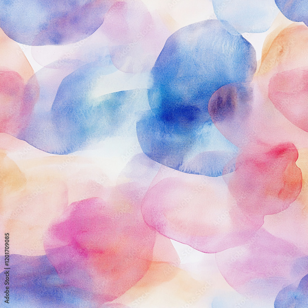 Poster vibrant watercolor texture with abstract overlapping shapes in warm and cool tones