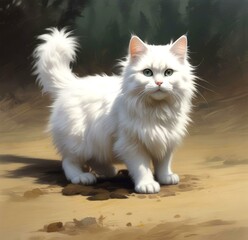 Illustration of fluffy cat.