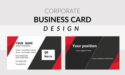 modern business card design . double sided business card design template . red and black business card inspiration