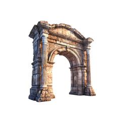 Obraz premium Ancient Roman Archway Ruined Triumphal Arch 3D Render