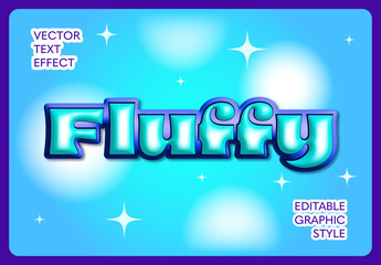 Blue Fluffy Soft 3D Bubble Text Effect