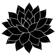 succulent leaves rich in omega3 silhouette vector illustration