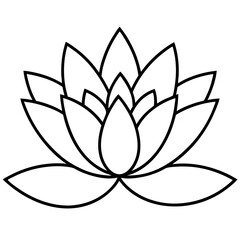 water lily line art vector illustration