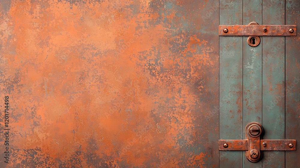 Poster an ancient gate with a rusty lock, signifying the oxidation-induced collapse of security