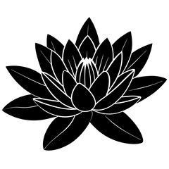 Fototapeta premium water lily silhouette vector illustration