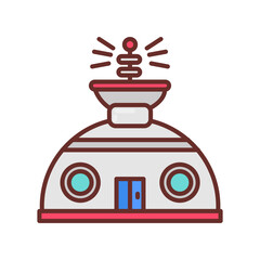 Space Station Filled Icons , Vector illustration