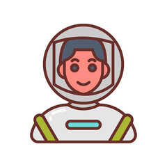 Space Man Filled Icons , Vector illustration