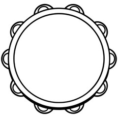 tambourine line art vector illustration