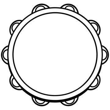 black and white tambourine musical instrument clip art preview