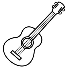 ukulele line art vector illustration