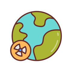 Space Radiation Filled Icons , Vector illustration