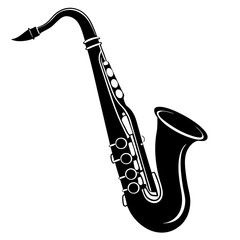 sopranino saxophone silhouette vector illustration 