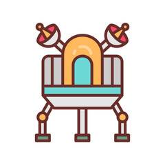 Obraz premium Lunar Lander Filled Icons , Vector illustration
