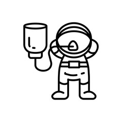 Space Oxygen Outline Icon, Vector illustration