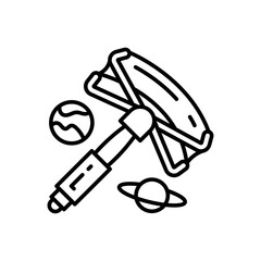 Solar Sail Outline Icon, Vector illustration