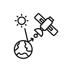 Remote Sensing Satellite Outline Icon, Vector illustration