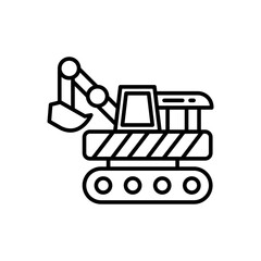Space Mining Equipment Outline Icon, Vector illustration
