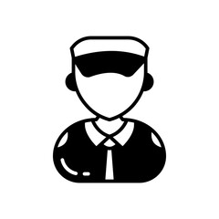 Pilot Glyph Icon, Vector illustration
