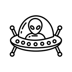 Aliens Outline Icon, Vector illustration