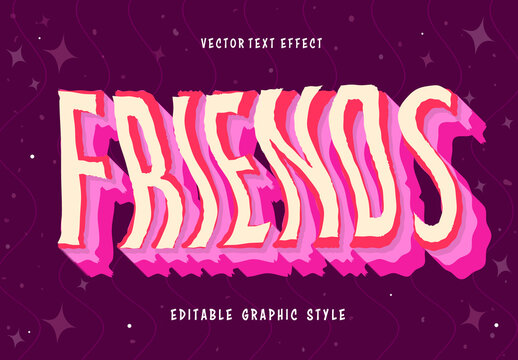 Wavey Warped Text Effect in Pink and Fuchsia