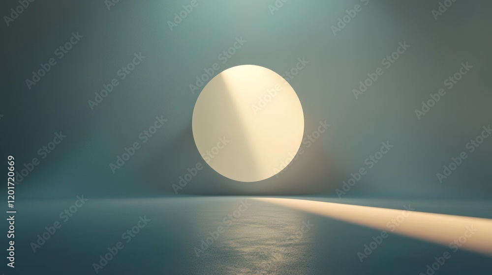 Poster minimalist abstract room with circular light source