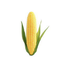 Obraz premium Fresh, ripe corn on the cob with vibrant yellow kernels and green husks., isolated on a transparent background.