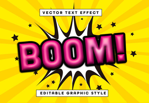 Pink Pop Art Cartoon Font Comic Text Anime Font Explosion Text Effect