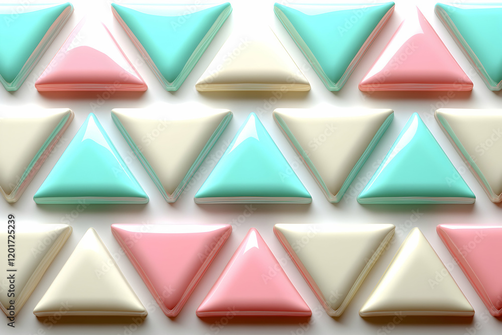 Leinwandbilder pastel triangular shapes arranged in a repeating pattern, creating a modern and minimalist design. p