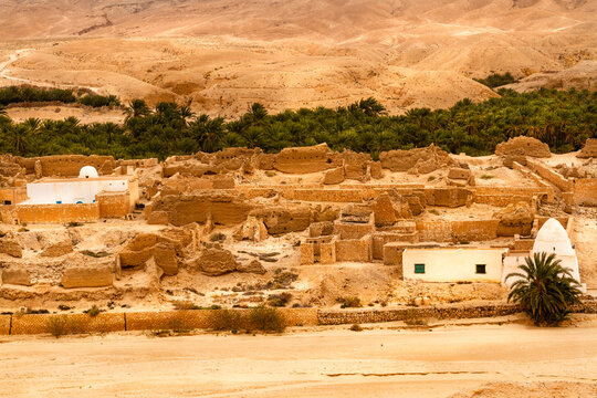 Ruins of the old town of Mides destroyed by flooding. Mides, governorate Tauzar, Tunisia
