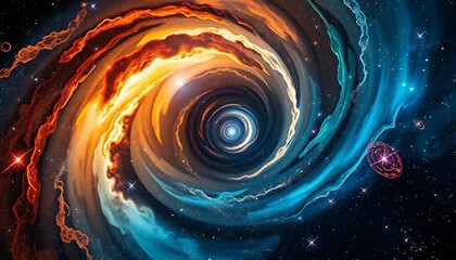 Cosmic Swirl Nebula Galaxy Art Print Space Background