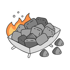 bbq coals icon, bbq coals vector illustration-simple illustration of bbq coals, perfect for bbq coals logos and icons