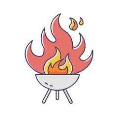 bbq flames icon, bbq flames vector illustration-simple illustration of bbq flames, perfect for bbq flames logos and icons