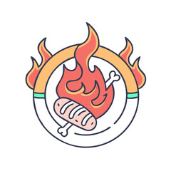 bbq logo design icon, bbq logo design vector illustration-simple illustration of bbq logo design, perfect for bbq logo design logos and icons