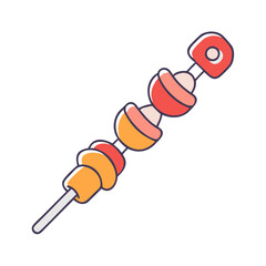 bbq skewer icon, bbq skewer vector illustration-simple illustration of bbq skewer, perfect for bbq skewer logos and icons