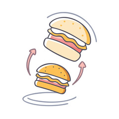 flipping burgers icon, flipping burgers vector illustration-simple illustration of flipping burgers, perfect for flipping burgers logos and icons